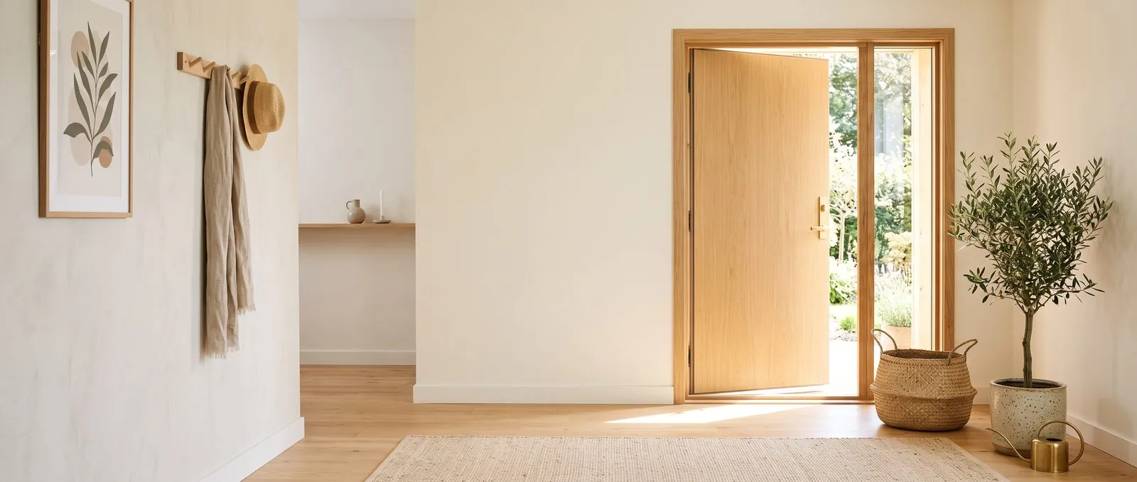 Offene Haustür mit Licht, Test zur energetischen Raumreinigung